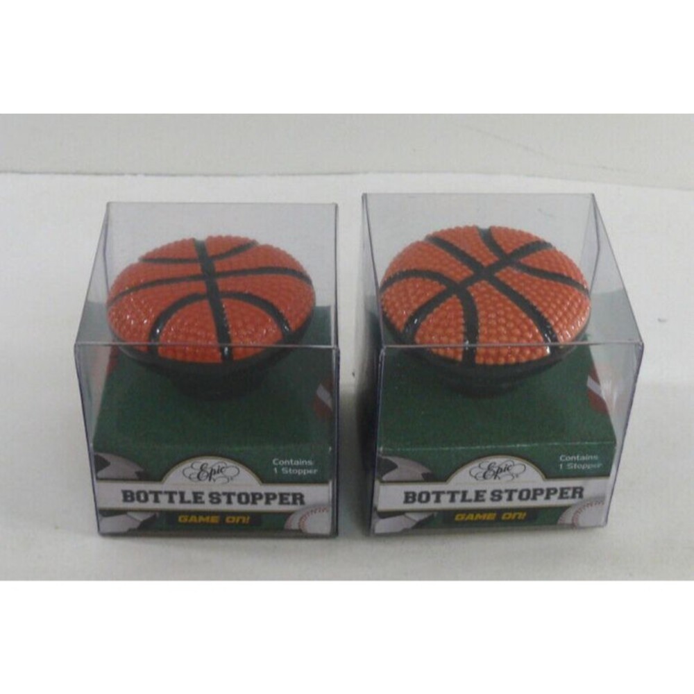 NEW: 2 Epic Game On! brand Ceramic Bottle Stopper BASKETBALLS wine stopper
